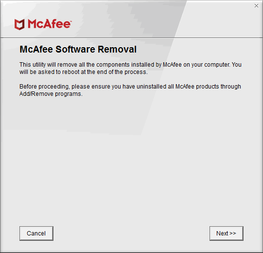 McAfee Removal Tool (MCPR)