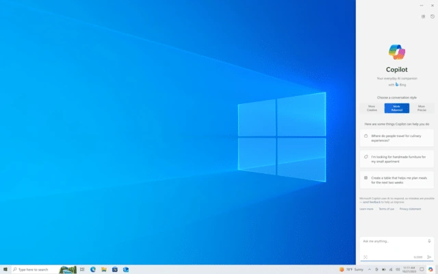 Microsoft presenta Copilot, su asistente de IA para Windows 10
