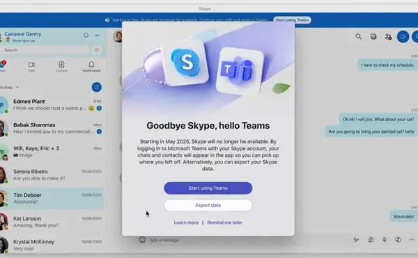 Microsoft anuncia cierre de Skype el 5 de mayo; recomienda Teams