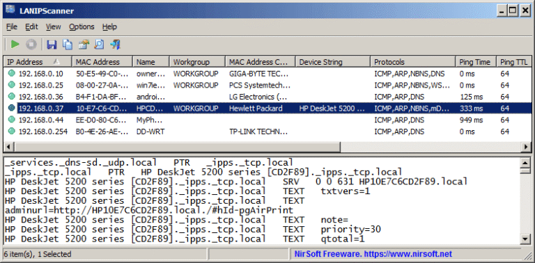 LANIPScanner: el nuevo escáner de red gratuito y portátil de NirSoft